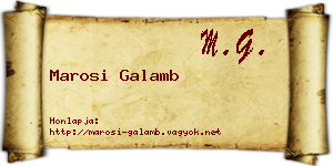 Marosi Galamb névjegykártya